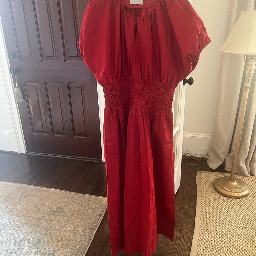 Modern Citizen Vibrant Red Cotton Dress
